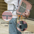LDLC QS-002-L Foldable And Breathable Portable Pet Backpack, Light Gray, Light Pink, Denim Blue, Ginger Yellow