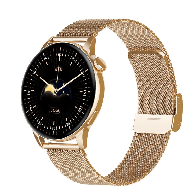 HD1 1.3 Inch AMOLED Screen Smart Watch with NFC Function, Gold Steel+Silicone Strap, Silver Steell+Silicone Strap, Black Steell+Silicone Strap Gold Steel+Silicone Strap