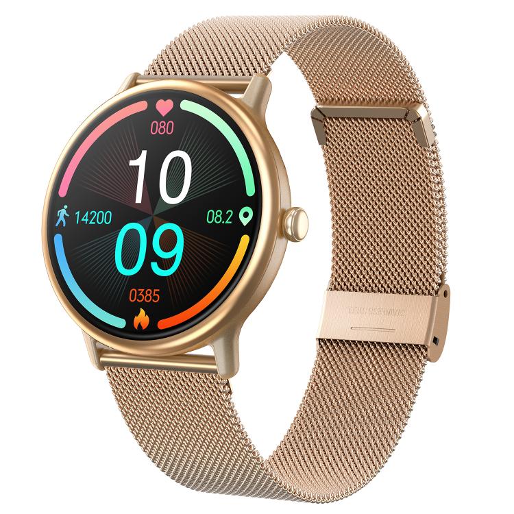 Y86 Watch – 1.43" Screen, Heart Rate Monitoring Gold Steel