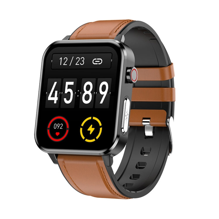 LOANIY E86 1.7 Inch Heart Rate Monitoring Smart Bluetooth Watch, Blue, Black, Red, Black Leather, Brown Leather, Black Steel Brown Leather
