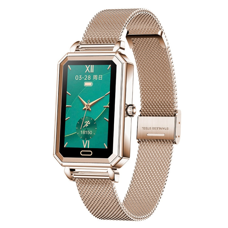 LOANIY HT2 1.28 Inch Heart Rate Detection Pedometer Smart Watch, Gold Steel Gold Steel