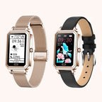 LOANIY HT2 1.28 Inch Heart Rate Detection Pedometer Smart Watch, Gold Steel