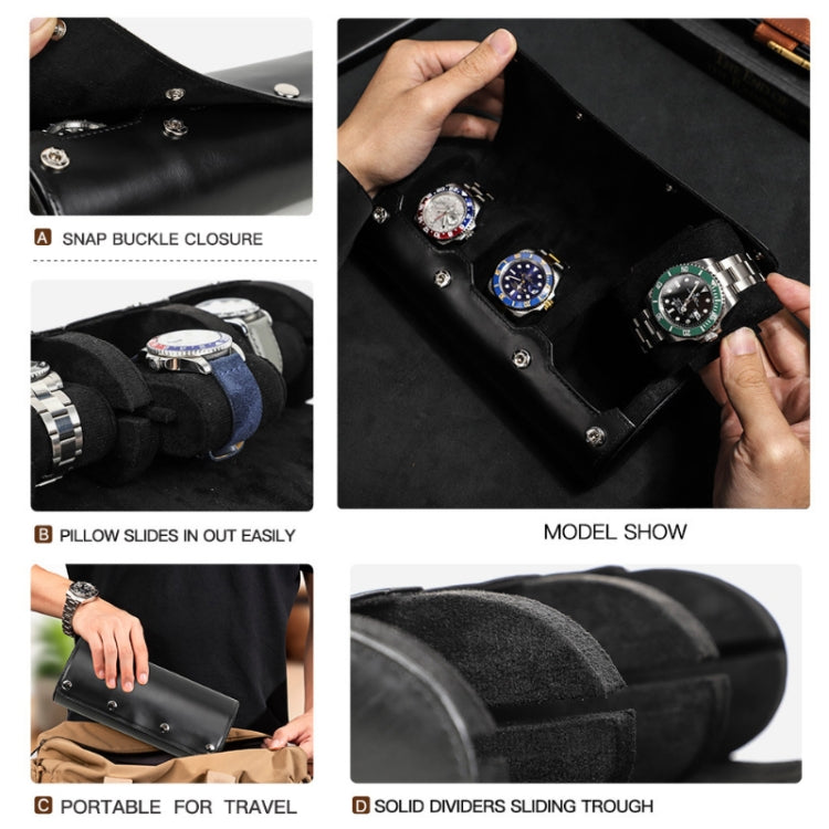CONTACTS FAMILY Outdoor Convenient Leather Watch Storage Box, CF1135