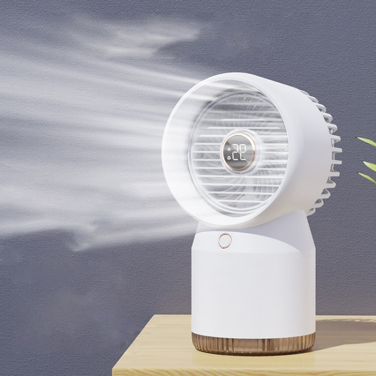 Spray Humidified LED Digital Display Office Home Fan, Style:, USB Direct Plug USB Direct Plug White