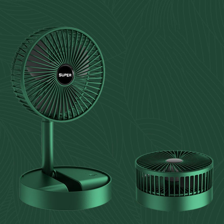 Portable Folding Fan Retractable Floor Standing Fan,Style:, Rechargeable (Green), USB Plug In (Green) Rechargeable (Green)