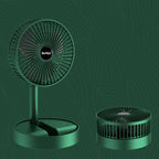 Portable Folding Fan Retractable Floor Standing Fan,Style:, Rechargeable (Green), USB Plug In (Green) Rechargeable (Green)