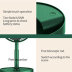 Portable Folding Fan Retractable Floor Standing Fan,Style:, Rechargeable (Green), USB Plug In (Green)