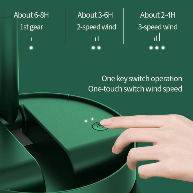 Portable Folding Fan Retractable Floor Standing Fan,Style:, Rechargeable (Green), USB Plug In (Green)
