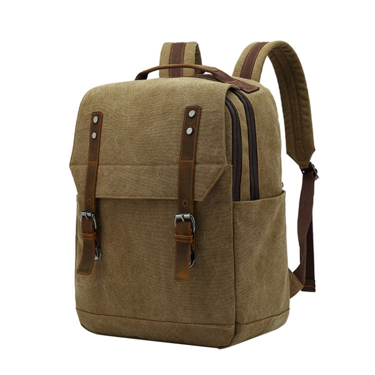 Business Large Capacity Canvas Backpack Outdoor Leisure Travel Computer Bag, Computer Bag – Wear-resistant, Leather Computer Bag Coffee