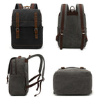 Business Large Capacity Canvas Backpack Outdoor Leisure Travel Computer Bag, Computer Bag – Wear-resistant, Leather
