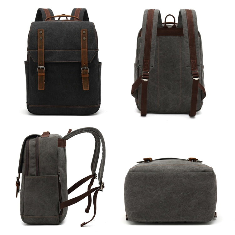 Business Large Capacity Canvas Backpack Outdoor Leisure Travel Computer Bag, Computer Bag – Wear-resistant, Leather