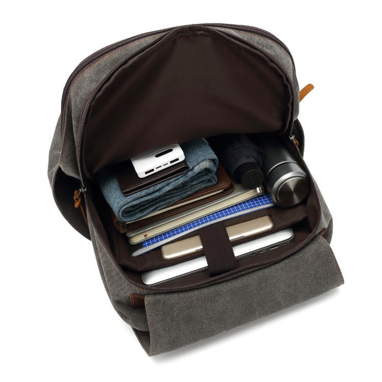 Business Large Capacity Canvas Backpack Outdoor Leisure Travel Computer Bag, Computer Bag – Wear-resistant, Leather