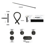 Desktop Data Cable Organizer Storage Winder Combination Set, 119 In 1, Zipper:126 In 1, Network Pipe:126 In 1