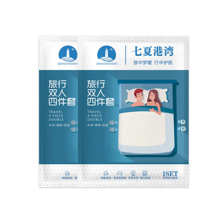 2 PCS Travel Hotel Supplies Disposable Anti-dirty Pillowcase Sheet Quilt Cover, Quilt Cover For 1 Person 190x220cm, Quilt Cover For 2 Person 240x220cm, Sheet For 1 Person 160x220cm, Sheet For 2 Person 220x220cm, Pillowcase 50x80cm, 3 In 1 For 1... 4 In 1 For 2 Person