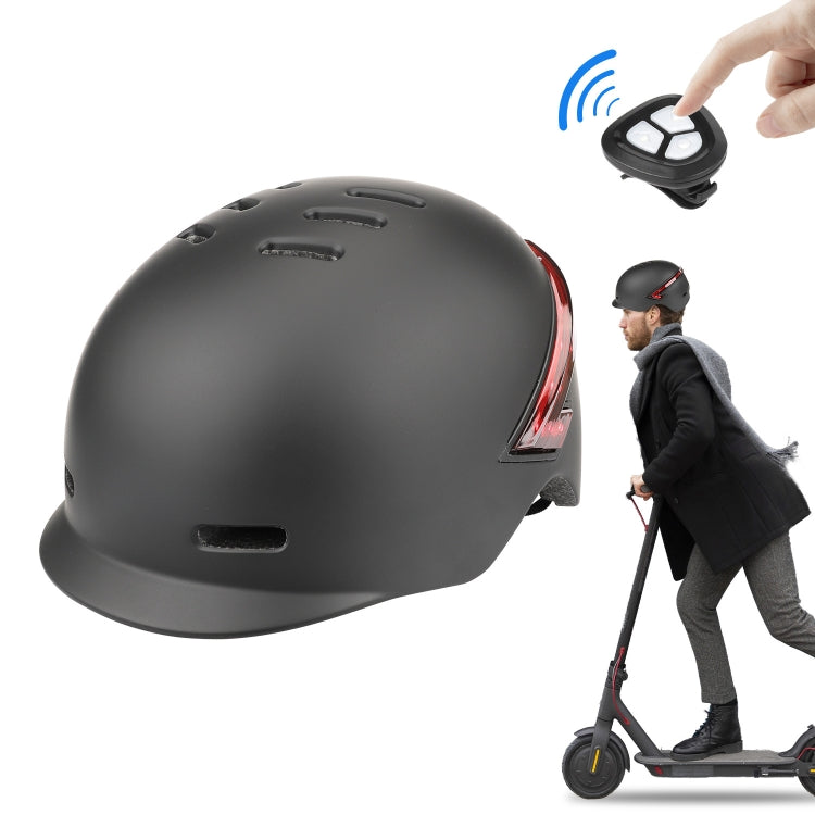 Cycling Helmet Ultralight Bicycle Helmet with Warning Light Remote Control, Cycling Helmet (Black), Cycling Helmet (White) Cycling Helmet (Black) Black