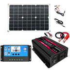 Solar Power System Inverters+30A Controller+18W 18V Solar Panel, Black 12V To 220V, Black 12V To 110V, Red 12V To 220V, Red 12V To 110V Black 12V To 220V