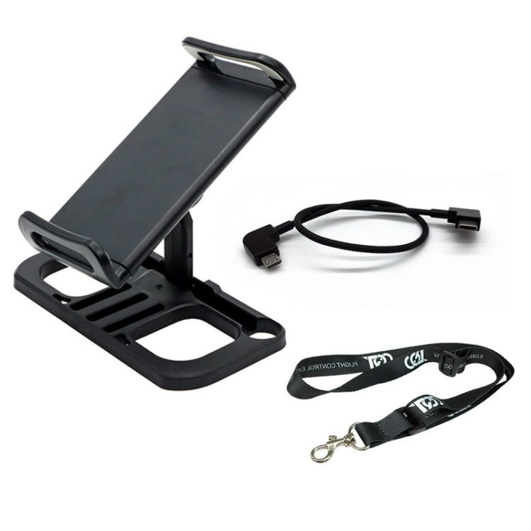 Drone Remote Controller Holder Tablet Extended Bracket Clip, With Lanyard & 8 Pin Line, With Lanyard & Type-C Line, With Lanyard & Micro USB Line, With Lanyard, Only Bracket With Lanyard & Micro USB Line