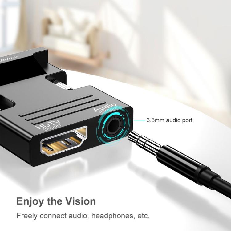 HDTV Female To VGA Male With Audio Adapter Computer Monitor TV Projector Converter, White, Gold, Black – TPU