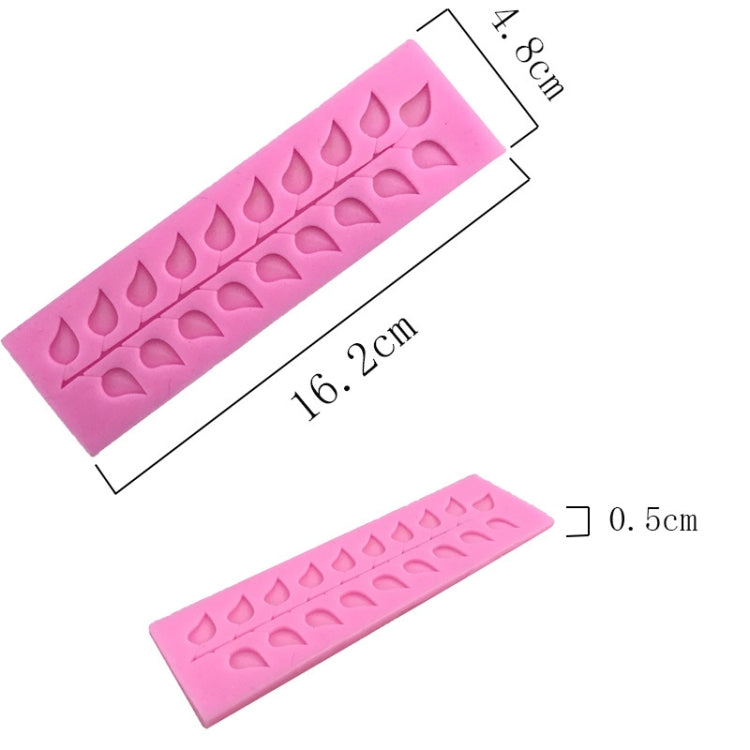 Long Strip Lace Tree Leaf Fondant Silicone Mold, Long Strip Lace