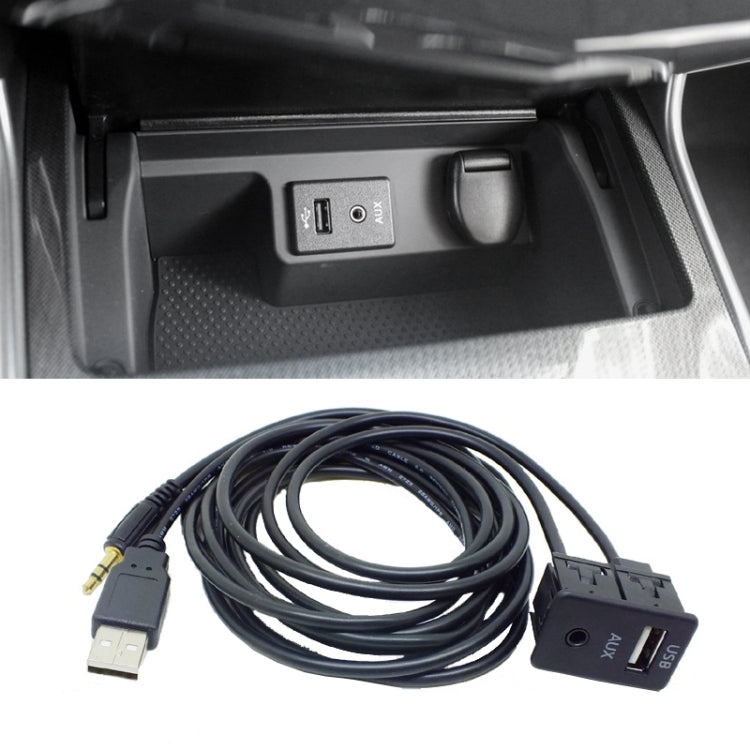 Car Modified AUX+USB Socket Audio Modification Accessories 3.5mm USB Extension Line, AUX+USB AUX+USB