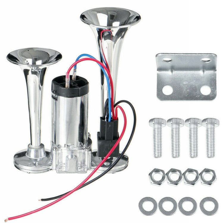 ST-1018S 600DB 12V Double-tube Metal Conjoined Electric Pump Car Horn with Relay, ST-1018S 12V ST-1018S 12V