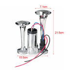 ST-1018S 600DB 12V Double-tube Metal Conjoined Electric Pump Car Horn with Relay, ST-1018S 12V