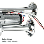 ST-1018S 600DB 12V Double-tube Metal Conjoined Electric Pump Car Horn with Relay, ST-1018S 12V