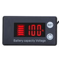 Two-Line Digital Display DC Voltmeter Lead-Acid Lithium Battery Charge Meter, Color:, Red, Green, Blue, White, Red+Temperature, Green+Temperature, Blue+Temperature, White+Temperature Red