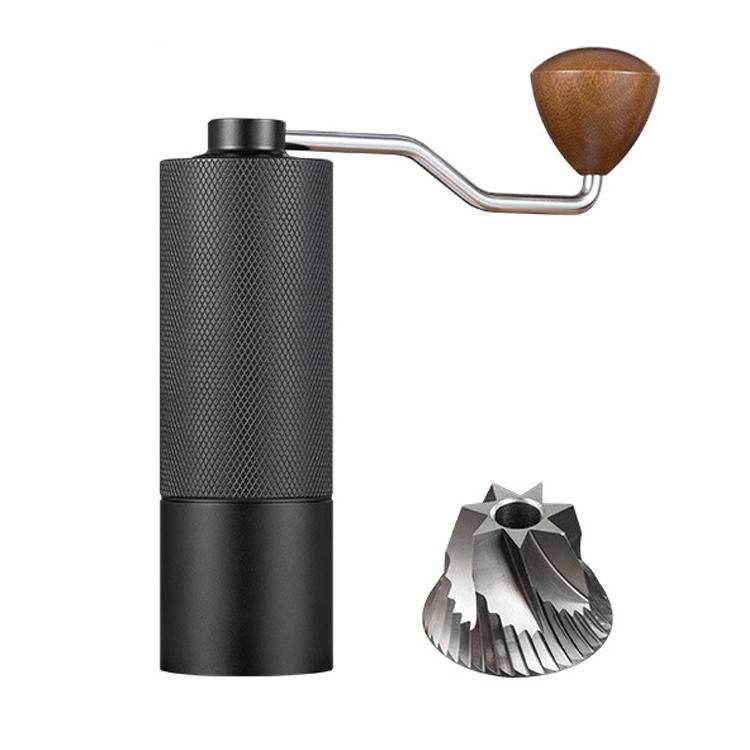 CNC Stainless Steel Hand Crank Coffee Bean Grinder, Pentagon Black, Pentagon Gray, Pentagon Red, Hexagon Black, Hexagon Gray, Hexagon Red, Seven Corner Black, Seven Corner Silver, Seven Corner Gray, Seven Corner Red – Aluminum Alloy, Non-slip Seven Corner Black