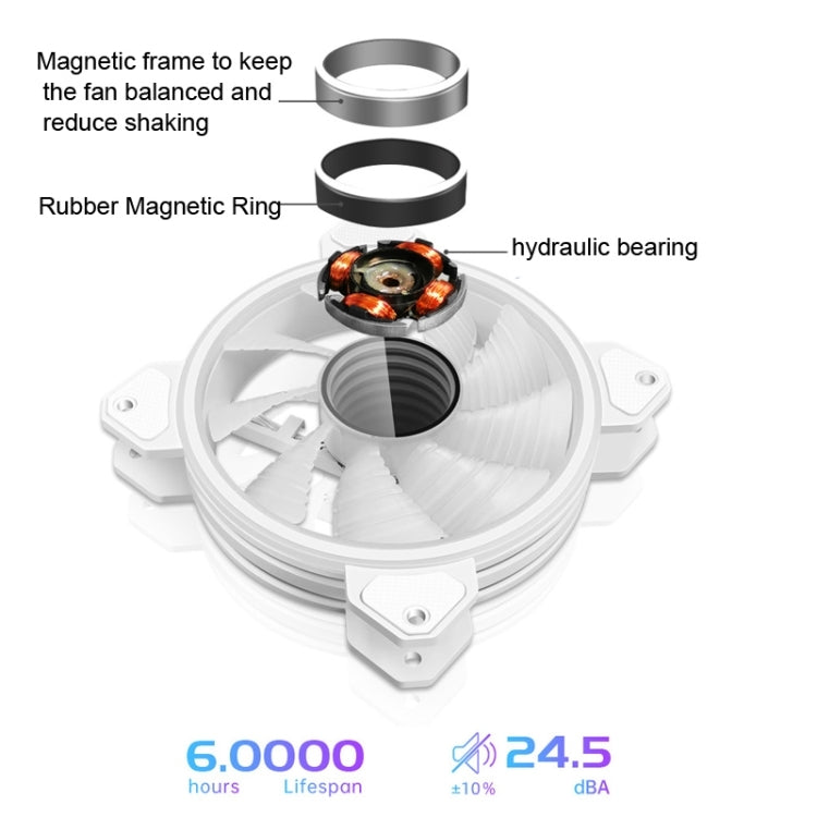COOLMOON 12cm Infinity Lens Computer Cooling Fan PWM ARGB Chassis Cooling Fan, WF1 (Black) – Durable Build, Easy to Use
