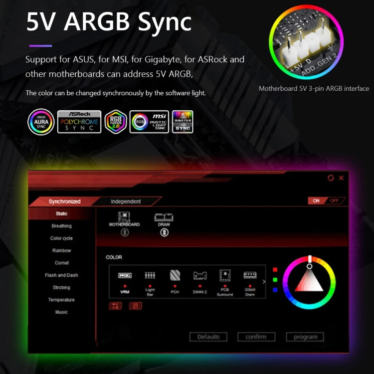 ARGB Chassis Light Bar Computer Decorative Silicone LED Lamp Strip, Y360 Round – Durable Build, Easy to Use