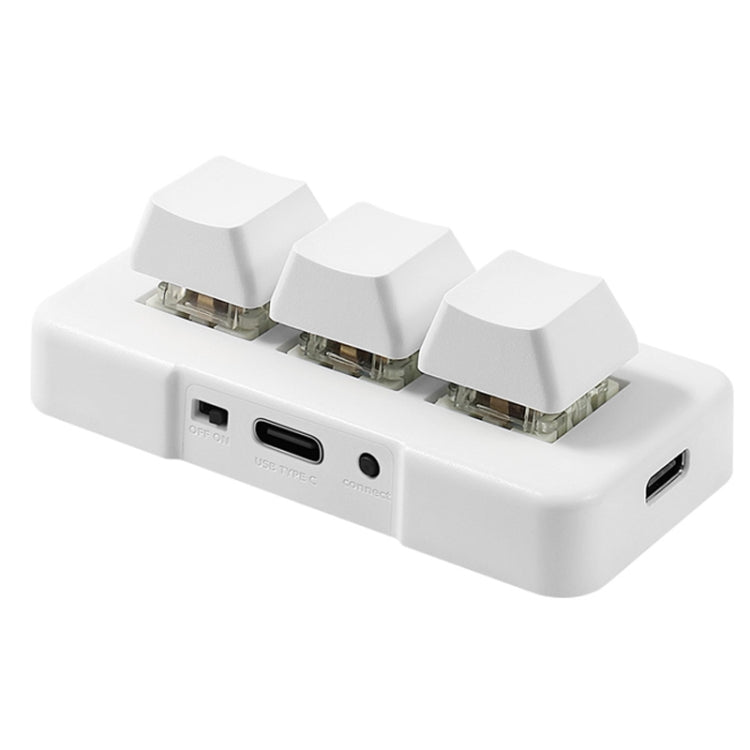MK321 3 Keys Custom Keys Game Office PS Clip Macro Programming Keypad, Cable Length: 1.5m, White, Black – Durable Build, Easy to Use White