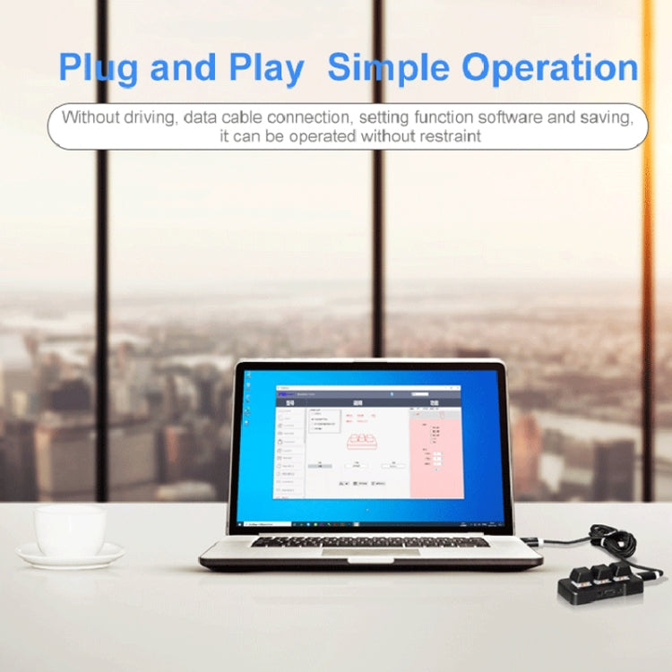 MK321 3 Keys Custom Keys Game Office PS Clip Macro Programming Keypad, Cable Length: 1.5m, White, Black – Durable Build, Easy to Use