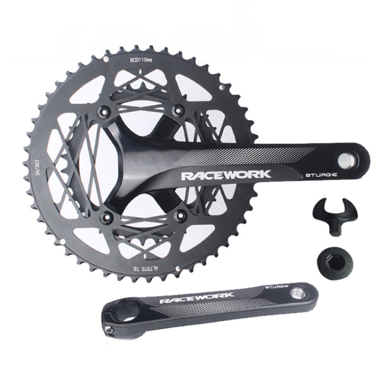RACEWORK RKRFA Road Bike Aluminum Alloy 22-speed Crankset, Spec:, 50-34T without BB, 53-39T without BB, 50-34T with BB, 53-39T with BB – Aluminum Alloy 50-34T without BB