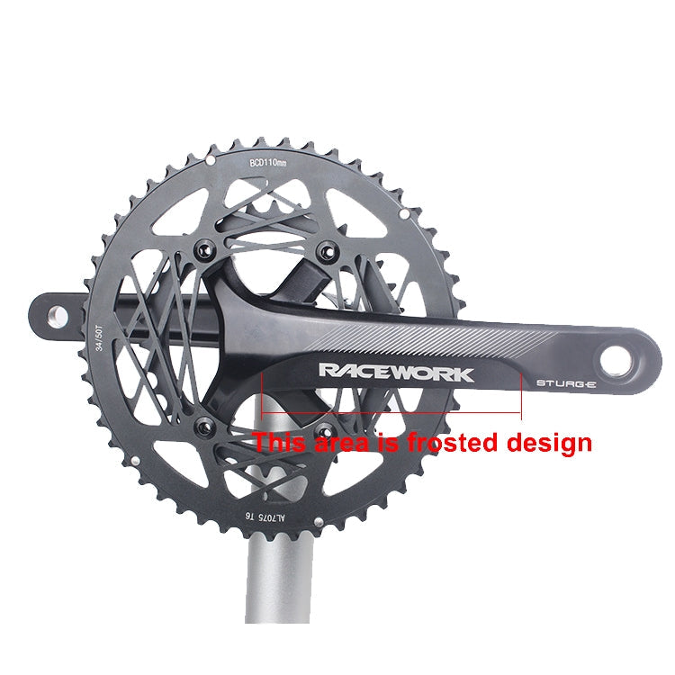 RACEWORK RKRFA Road Bike Aluminum Alloy 22-speed Crankset, Spec:, 50-34T without BB, 53-39T without BB, 50-34T with BB, 53-39T with BB – Aluminum Alloy