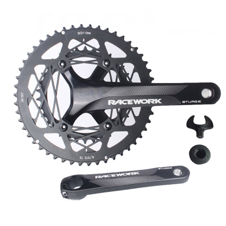 RACEWORK RKRFA Road Bike Aluminum Alloy 22-speed Crankset, Spec:, 50-34T without BB, 53-39T without BB, 50-34T with BB, 53-39T with BB – Aluminum Alloy 53-39T without BB