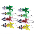 2 Sets HENGJIA SP011 7cm 6g Frog Soft Fish Sequins Freshwater Single Hook Bionic Bait, SP011 4 Colors SP011 4 Colors