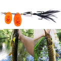 HENGJIA SP304 6.5cm 13g Feather Hook Rotating Sequin Road Lure Bait, SP304 Orange Red, SP304 Black, SP304 Yellow SP304 Orange Red Orange Red