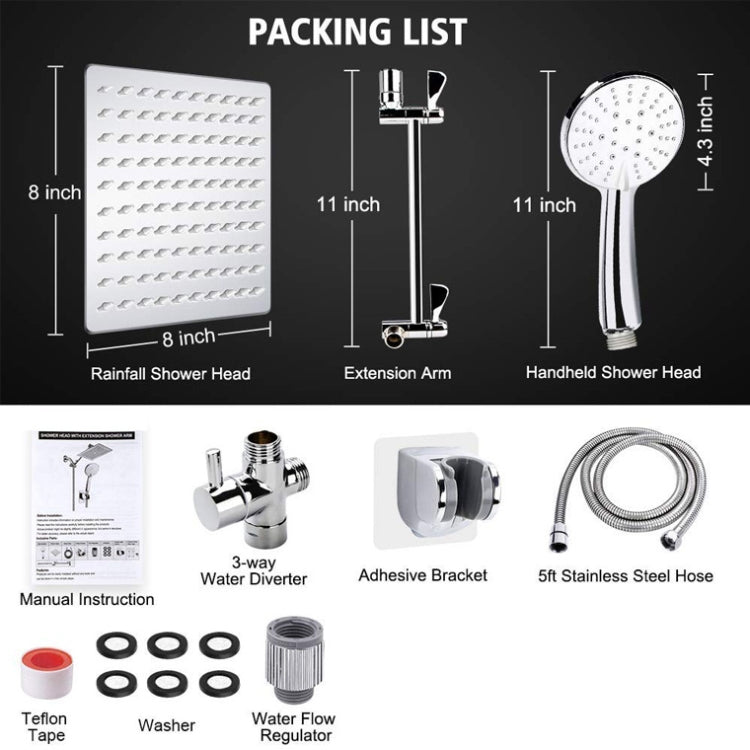 Pressurized Water-Saving Top Spray Handheld Dual Shower Set, Dual Shower Set