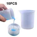 10 PCS Crystal Epoxy Silicone With Scale 100ml Measuring Cup, 10 PCS 100ml 10 PCS 100ml