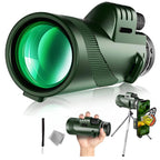 40X60 Outdoor Night Vision High Power HD Monocular, (Standard), (Standard+Universal Clip+Tripod) (Standard)