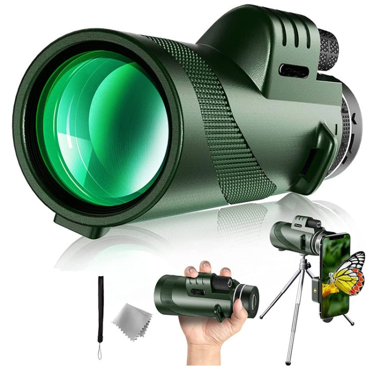 40X60 Outdoor Night Vision High Power HD Monocular, (Standard), (Standard+Universal Clip+Tripod) (Standard)