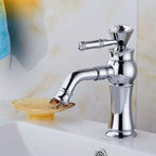 All Bronze Bathroom Basin Hot And Cold Water Faucet, Style:, Electroplated Short Model, Electroplated Short Model+Water Inlet Pipe, Electroplated High Model, Electroplated High Model+Water Inlet Pipe, Gold Short Model, Gold Short Model+Water Inlet Pipe... Electroplated Short Model
