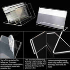 10 PCS Mini Clear Acrylic Sign Display Stand Label Holder, Label Holder