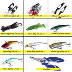 HENGJIA Sea Bass Fake Soft Bait Fishing Gear Accessories Freshwater Bait, 110 PCS / Box