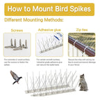 50cm Long Bird Repellent Anti-cat Thorn Stainless Steel Anti-bird Thorn, 10 PCS 50cm Long