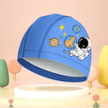 Cute Cartoon High Elastic Children PU Waterproof Swimming Cap Astronauts