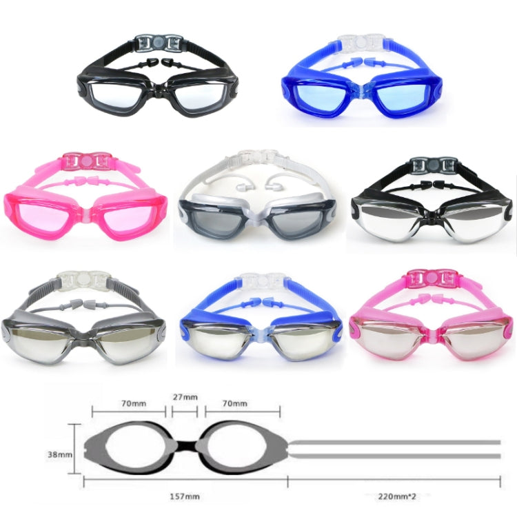 HAIZID HD Anti-fog Waterproof Myopia Swimming Goggles, Optical Black, Optical Blue, Optical Pink, Optical Gray, Plating Black, Plating Blue, Plating Pink, Myopia 150 Degrees, Myopia 200 Degrees, Myopia 250 Degrees, Myopia 300 Degrees, Myopia 350 Degree...