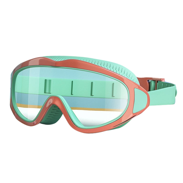 Anti-fog Children Swimming Goggles Comfortable Large Frame Diving Glasses, Macaron, Pumpkin Orange, Milk White, Ice Lake Blue, Pink Blue