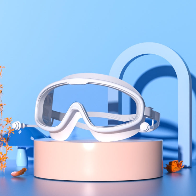 Large Frame Waterproof and Anti-fog HD Transparent Children Swimming Goggles, HD Transparent Swimming Goggles(White), HD Transparent Swimming Goggles(Pink), HD Transparent Swimming Goggles(Blue Yellow), HD Transparent Swimming Goggles(Blue White)      ... HD Transparent Swimming Goggles(White) White